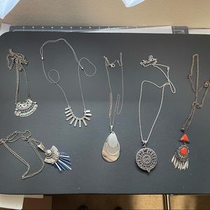 Long silver pendant bundle